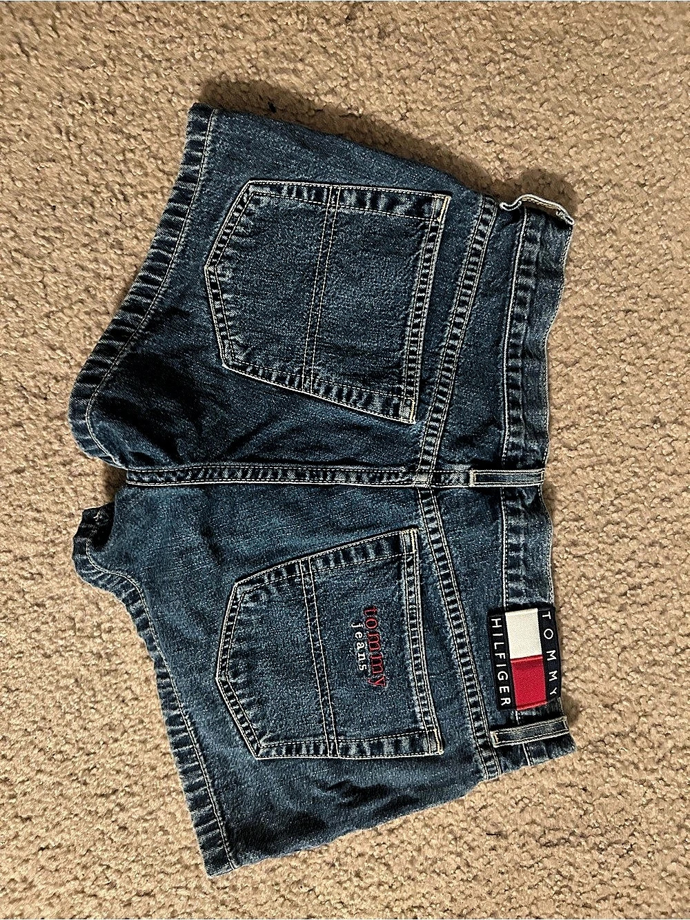 Tommy Hilfiger Tommy Jeans Denim Jean Shorts Size 7 Blue Dark Wash 100% Cotton